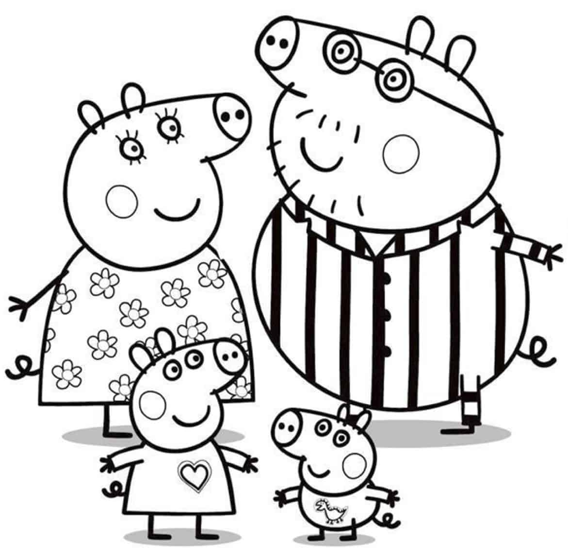 famiglia peppa pig Famiglia Peppa Pig da colorare