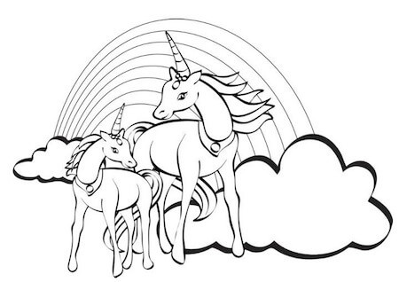 5 disegni da colorare L'unicorno