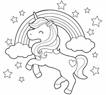 Unicorno da colorare - disegni per bambine da stampare gratis