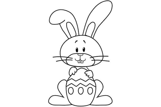 Coniglio di Pasqua da colorare: disegno per bambini da stampare