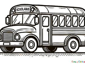 Disegno di scuolabus da colorare
