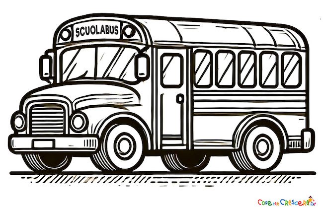 Disegno di scuolabus da colorare