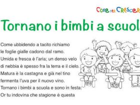 Tornano i bimbi a scuola: poesia da stampare