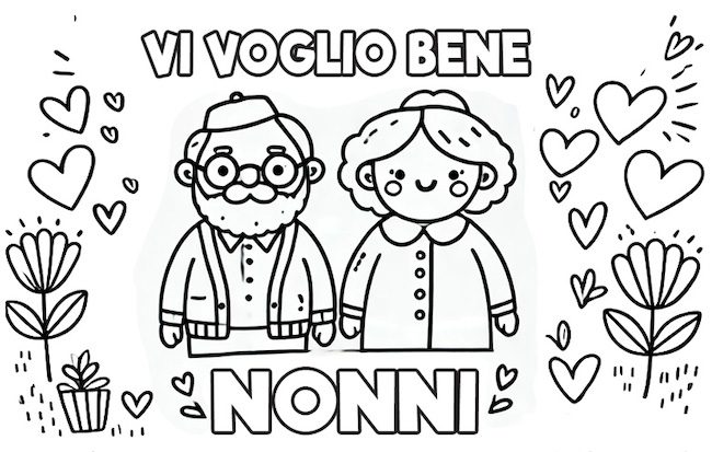 Disegno da colorare per la Festa dei nonni